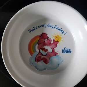 Vintage Care Bears Love-a-Lot Bear Plastic Cereal Bowl Make Every Day Funday 80s
